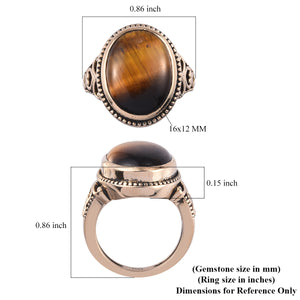South African Tiger's Eye Ring Size 7, 8 8.30 ctw