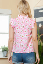 Load image into Gallery viewer, Floral Ruffle Collar Butterfly Sleeve Top
