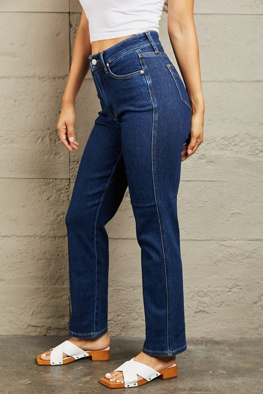 Judy Blue Kailee Full Size Tummy Control High Waisted Straight Jeans