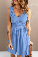 Load image into Gallery viewer, Sleeveless Button Down Mini Magic Dress
