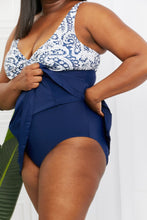 Load image into Gallery viewer, Marina West Swim Full Size Sail With Me V-Neck Swim Dress in Paisley Navy
