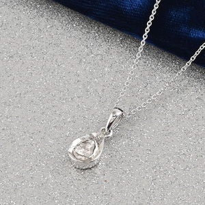 Artisan Crafted Genuine Polki Diamond Pendant in Platinum Over Sterling Silver