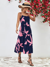 Load image into Gallery viewer, Printed Spaghetti Strap Tiered Midi Dress
