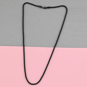 Black Ion Plated Foxtail Box Necklace