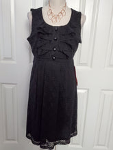 Load image into Gallery viewer, Black Lace Ruffled Front Dress Size 12
