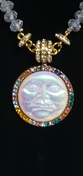 Luminous Bali Sun Cameo Pendant Necklace