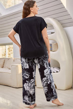 Load image into Gallery viewer, Full Size V-Neck Top and Floral Pants Lounge Set

