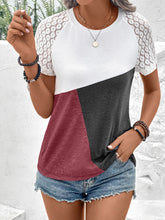 Load image into Gallery viewer, Color Block Raglan Sleeve Round Neck Tee
