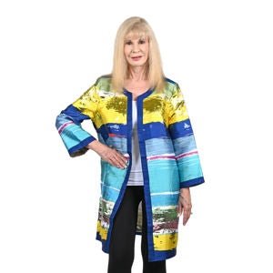 BEREK Multicolor Waves of Metallic 3/4 Sleeve Jacket -PXS