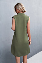 Load image into Gallery viewer, Buttoned Johnny Collar Sleeveless Dress
