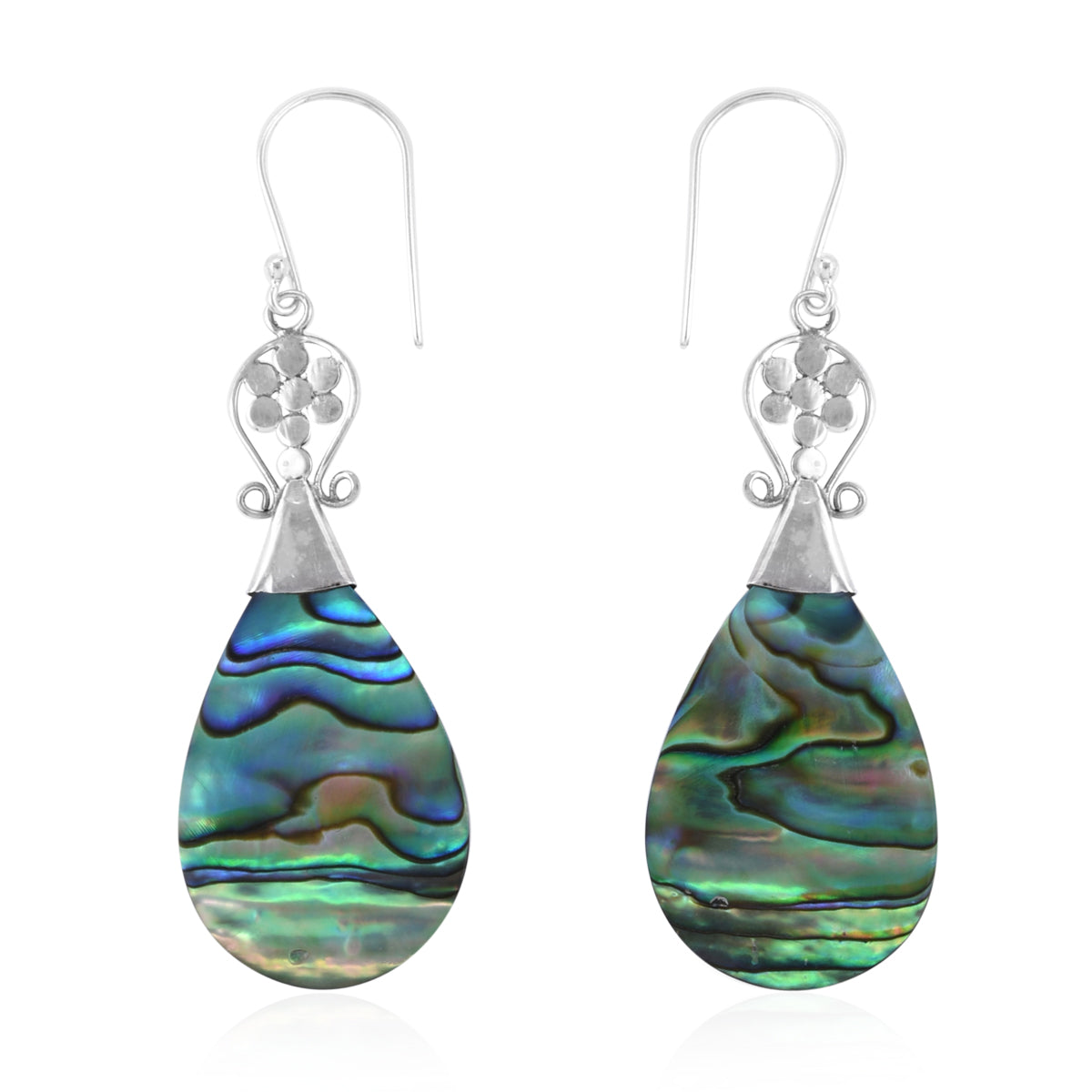 Earrings, Abalone Shell in Sterling Silver