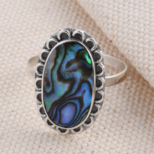 Load image into Gallery viewer, Abalone Shell Sterling Silver Ring Size 10
