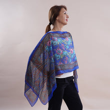 Load image into Gallery viewer, All in One Indigo Roman Garden Chiffon Tunic (One Size Fits Most)
