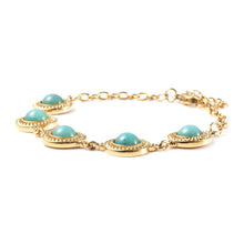 Load image into Gallery viewer, Sky Blue Amazonite or  Galilea Rose Quartz Textured Station Bracelet
