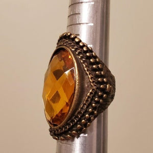 Amber Stone Saddle Ring