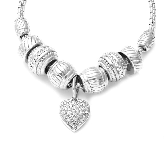 Austrian Crystal Heart Charm Bracelet