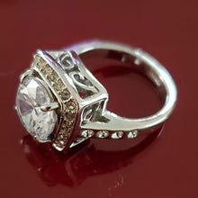 Load image into Gallery viewer, Princess Cut Pavé Style Halo Engagement Ring Size 5.5
