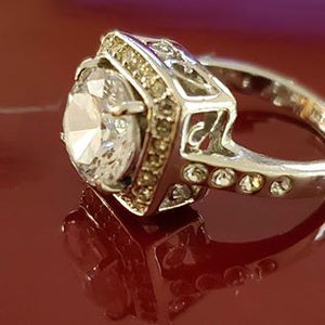 Princess Cut Pavé Style Halo Engagement Ring Size 5.5