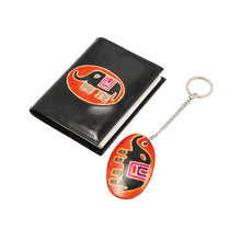 Load image into Gallery viewer, Black 100% Genuine Leather Elephant Embossed Hand Painted Keychain and Diary
