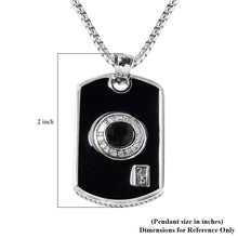 Load image into Gallery viewer, Black Agate Enameled Men&#39;s Pendant Necklace in Stainless Steel - 1.80 CTW
