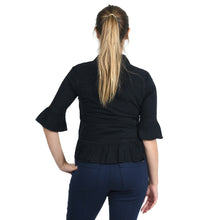 Load image into Gallery viewer, Black Denim Zip-Front Top Size XS
