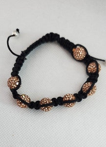 Black and Gold Crystal Bead Shamballa Bracelet