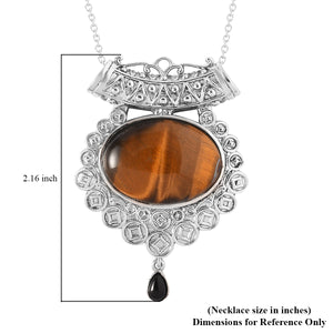 Black Onyx and South African Tiger's Eye Pendant Necklace