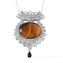 Load image into Gallery viewer, Black Onyx and South African Tiger&#39;s Eye Pendant Necklace
