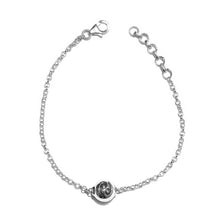 Load image into Gallery viewer, Cancer Zodiac Black Oxidized Sterling Silver Bracelet
