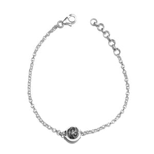 Cancer Zodiac Black Oxidized Sterling Silver Bracelet