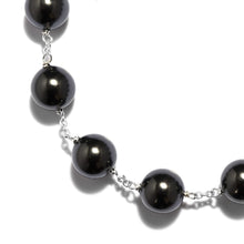Load image into Gallery viewer, Classic Black Pearl Crystal Station Bracelet
