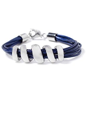 Spiral Faux Leather Cord and Matching Bracelet Set