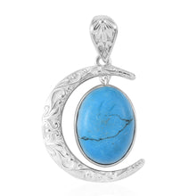Load image into Gallery viewer, Blue Howlite Fancy Pendant in Platinum
