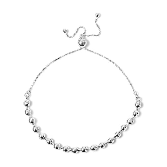 Swarvoski Crystal Bolo Bead Bracelet in Sterling Silver 5.85 Grams