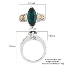 Load image into Gallery viewer, KARIS Emerald Crystal Solitaire Ring Size 7
