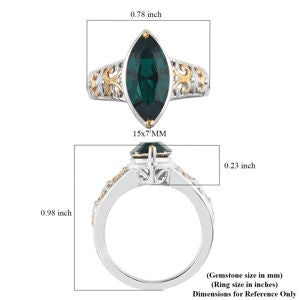 KARIS Emerald Crystal Solitaire Ring Size 7