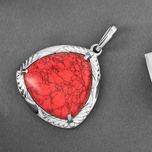 Load image into Gallery viewer, Red Howlite Solitaire Pendant in Natural Bronze
