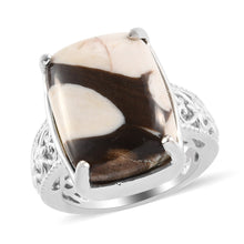 Load image into Gallery viewer, Camouflage Jasper Ring in Silver Size 6
