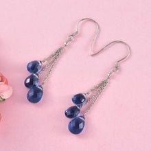 Load image into Gallery viewer, Ceylon Blue Quartz Dangle Earrings in Platinum Over Sterling Silver
