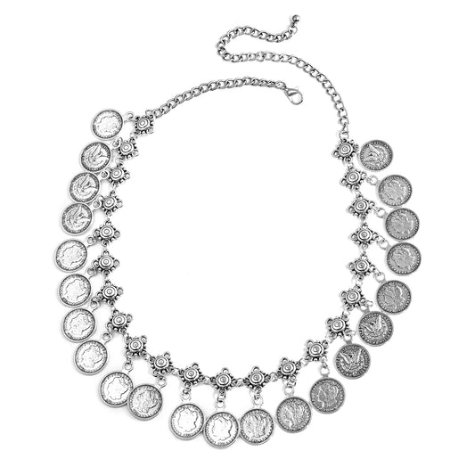 Coin Collection Drop Necklace