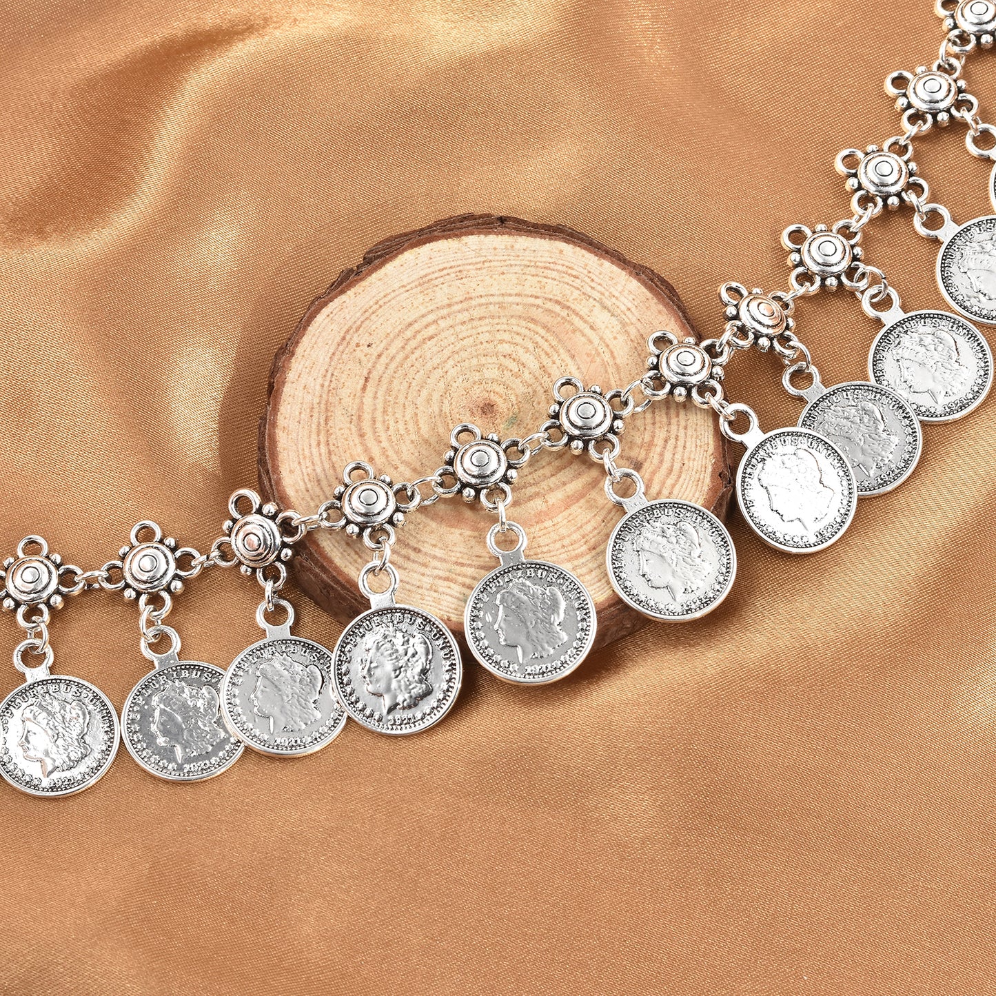 Coin Collection Drop Necklace