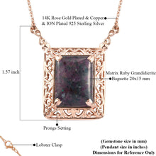 Load image into Gallery viewer, Ruby Grandidierite Matrix Pendant Necklace
