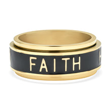 Load image into Gallery viewer, Love Faith Hope Spinner Fidget Shungnite Ring c
