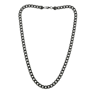 Curb Necklace 24 Inches in ION Plated Black Stainless Steel