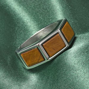 Men's South African Yellow Tiger's Eye Ring