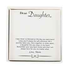 Load image into Gallery viewer, Dear Daughter Gift Box with Aqua and White Diamond Heart Pendant
