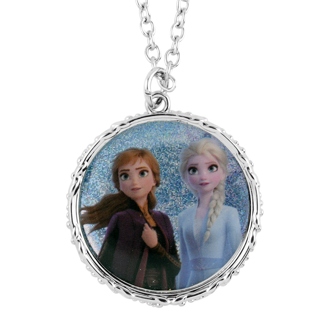 Disney Frozen Elsa and Anna Round Pendant Necklace