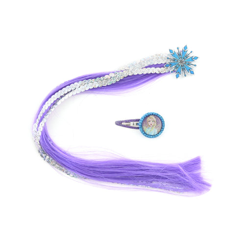 Disney Frozen and Snowflake Purple Hair Extension and Clip