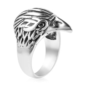 Men's Eagle Head Black Austrian Crystal Ring Size 10, 12