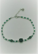 Load image into Gallery viewer, Simulated Topaz or Emerald Diamond Bracelet 7.5&quot;
